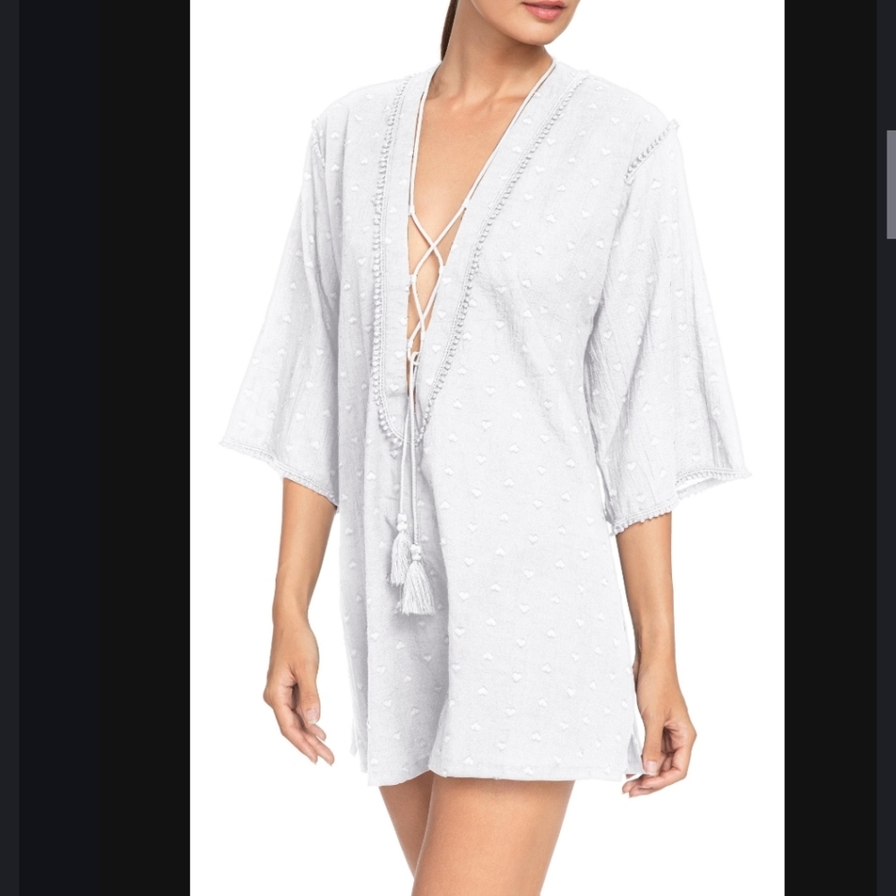 Robin Piccone Thea White Cotton Swim Coverup Tunic Size XS